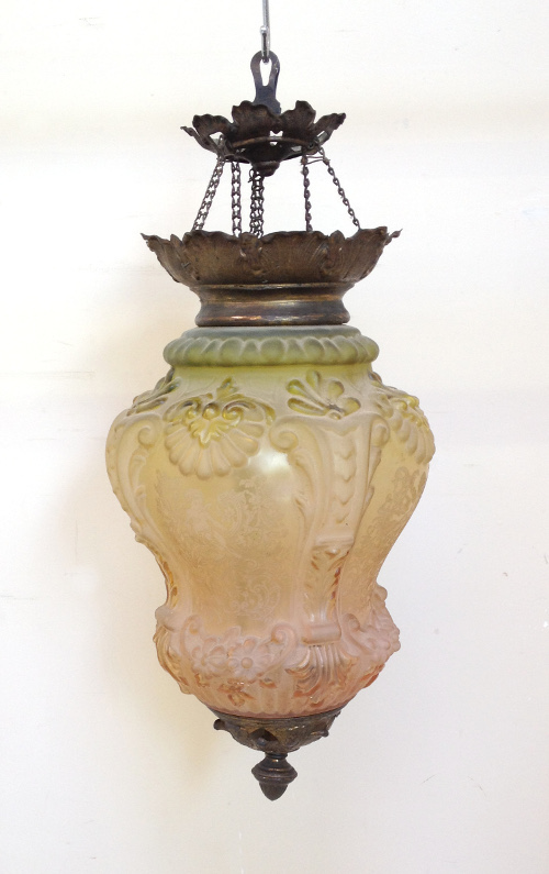 french antique glass lantern